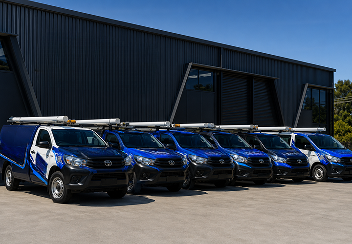 Fleet of Marrickville Blocked Drains plumbing vans