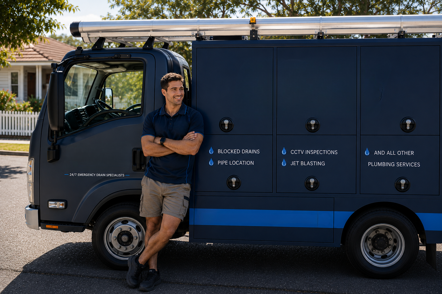 Plumber with Marrickville Blocked Drains van